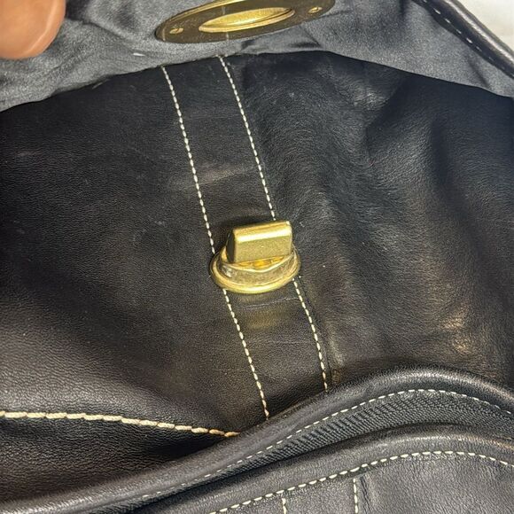 Vtg Coach Ergo Black Leather Hobo Shoulder Bag with turnlock style 10741 - Picture 9 of 13